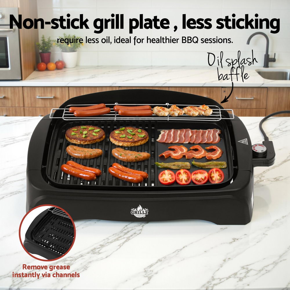 Grillz 1950W Electric BBQ Grill – Non-Stick, Indoor & Outdoor