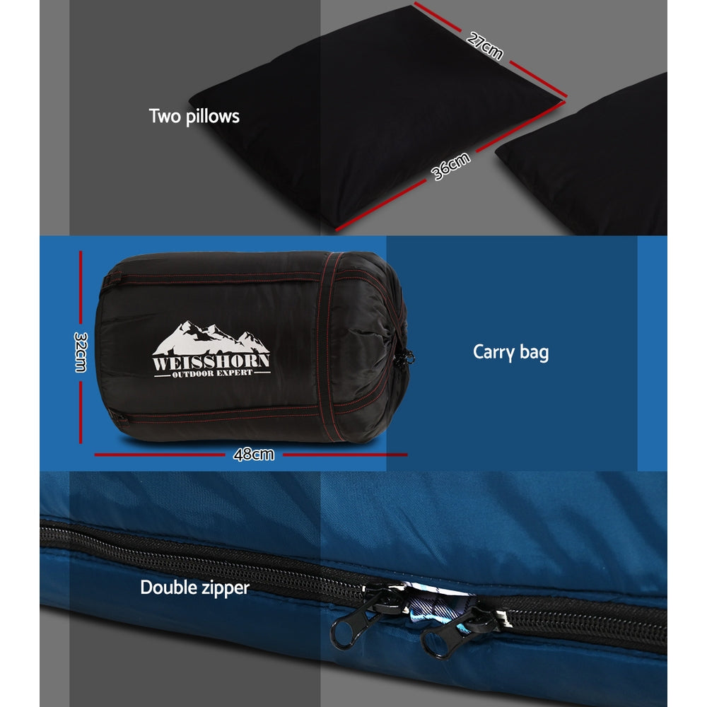 Weisshorn Double Sleeping Bag 3-in-1 -10°C – Blue