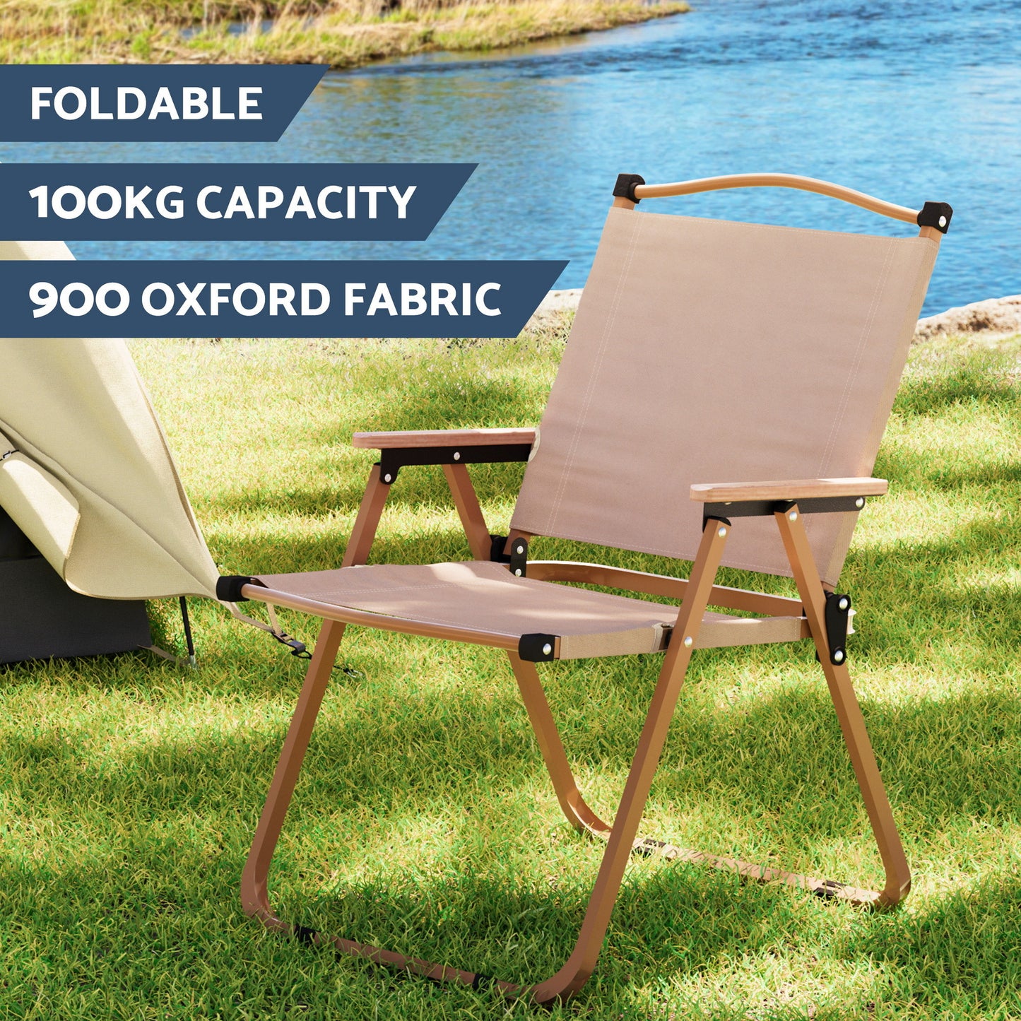 Weisshorn 3-Piece Camping Table & Chair Set – Folding Aluminium Portable