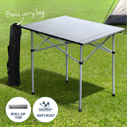 Weisshorn 3-Piece Camping Table & Chair Set – Folding Aluminium Portable