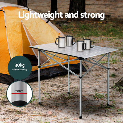 Weisshorn 3-Piece Camping Table & Chair Set – Folding Aluminium Portable