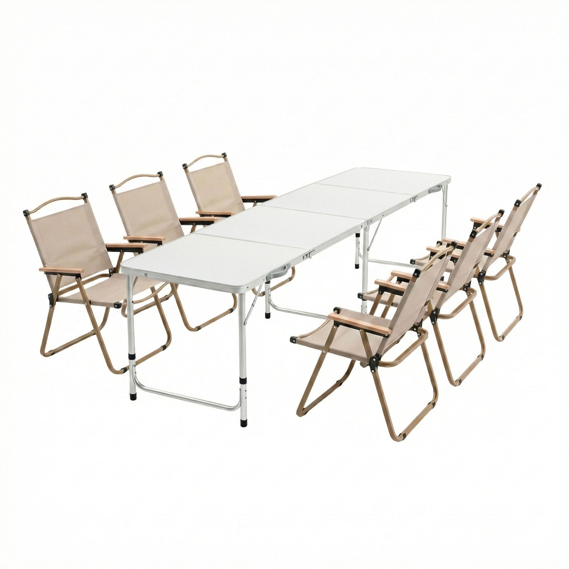 Weisshorn 7-Piece Camping Table & Chair Set – Folding Aluminium