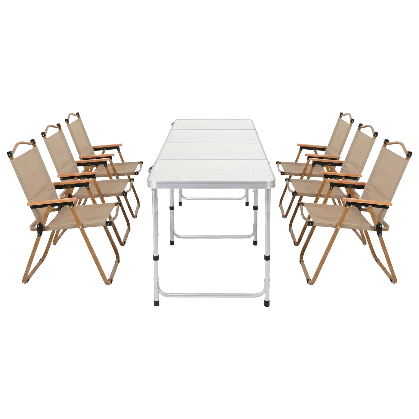 Weisshorn 7-Piece Camping Table & Chair Set – Folding Aluminium