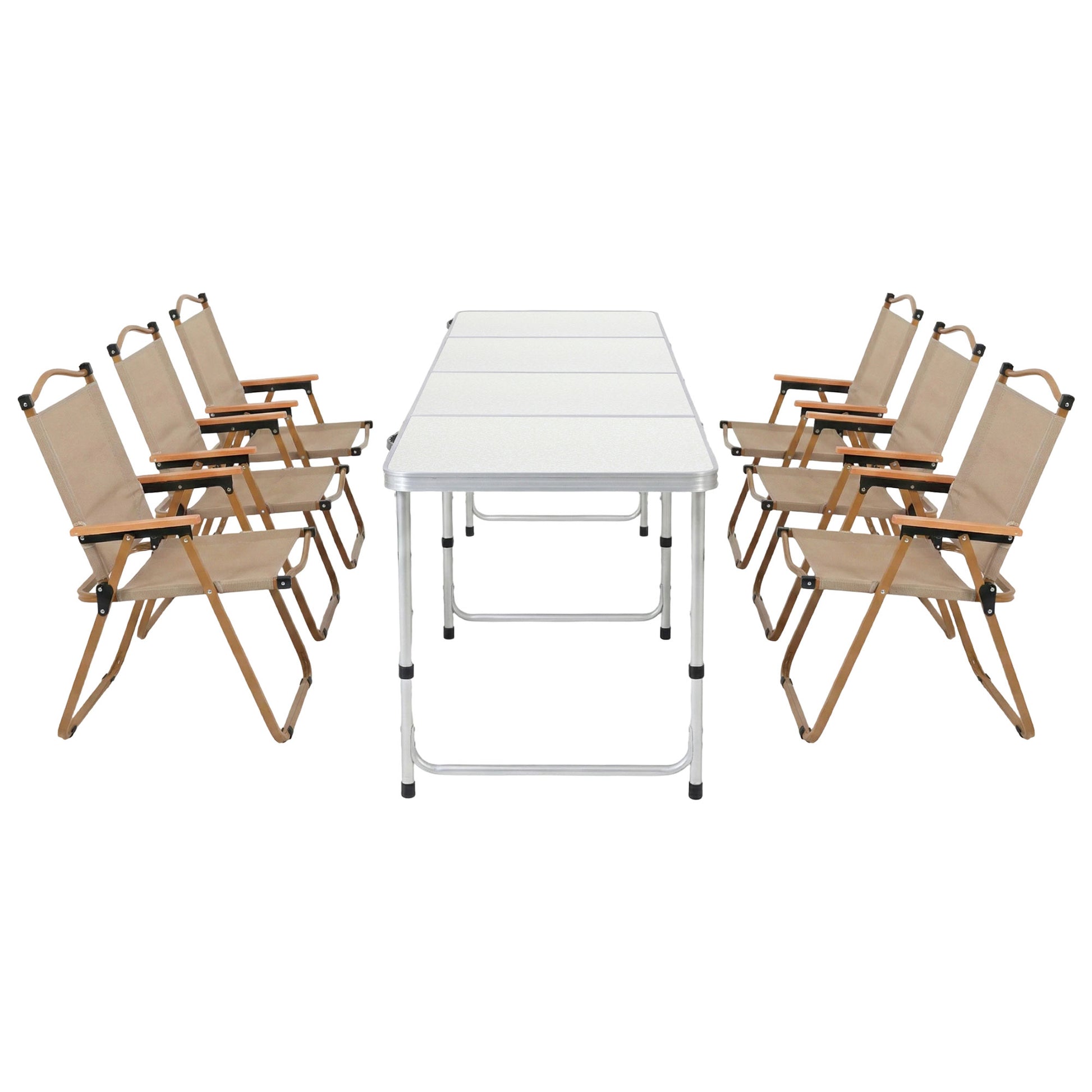 Weisshorn 7-Piece Camping Table & Chair Set – Folding Aluminium