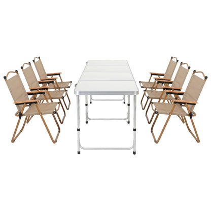 Weisshorn 7-Piece Camping Table & Chair Set – Folding Aluminium