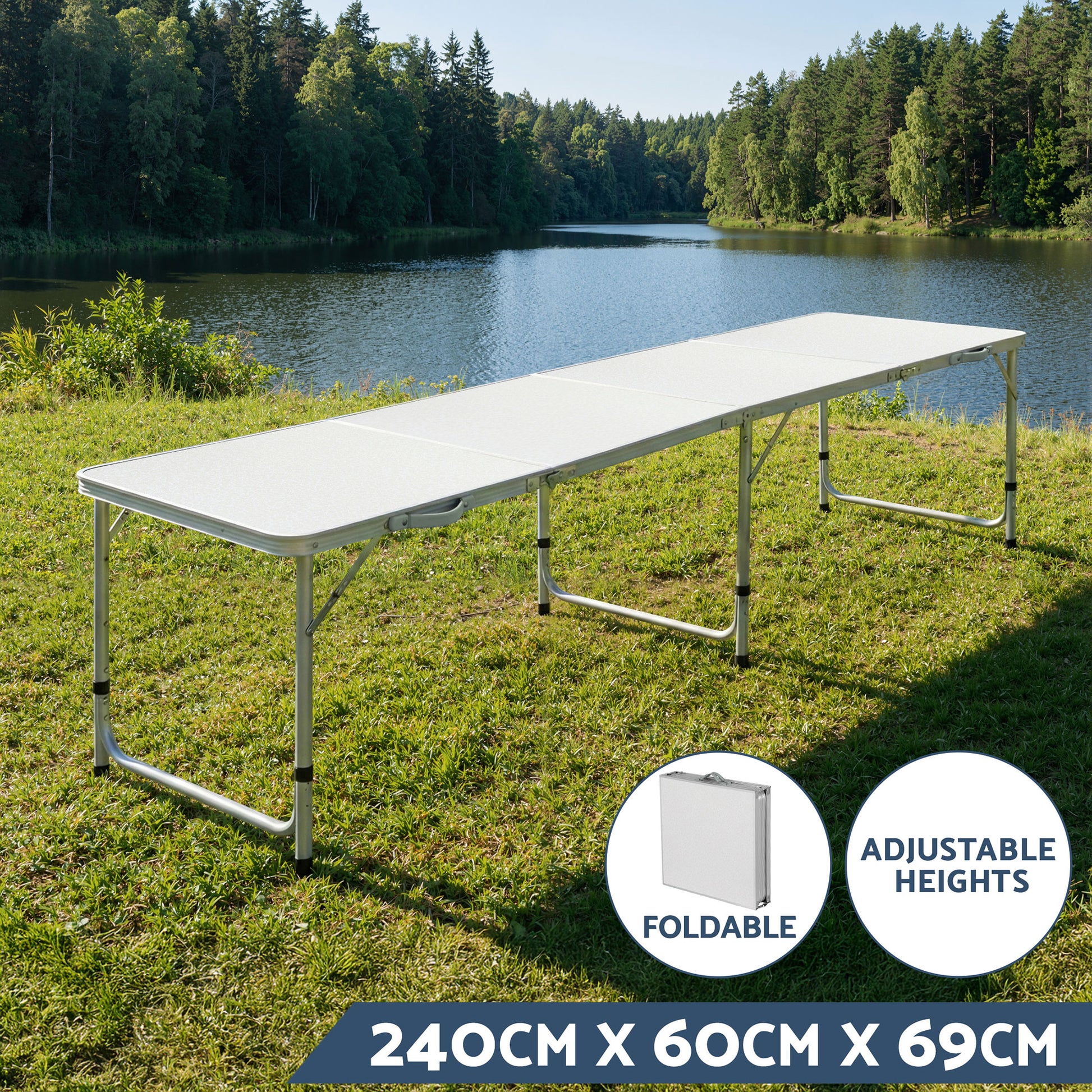 Weisshorn 7-Piece Camping Table & Chair Set – Folding Aluminium