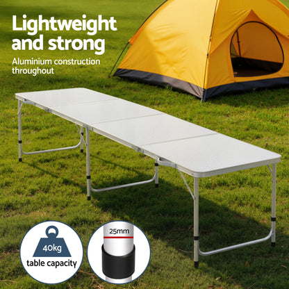 Weisshorn 7-Piece Camping Table & Chair Set – Folding Aluminium