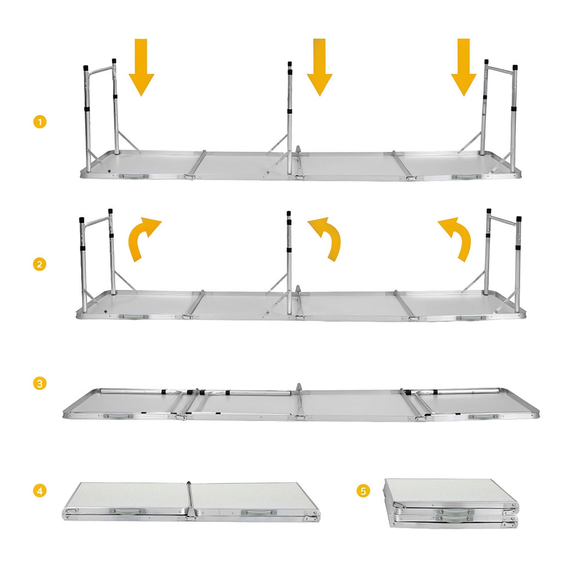 Weisshorn 7-Piece Camping Table & Chair Set – Folding Aluminium