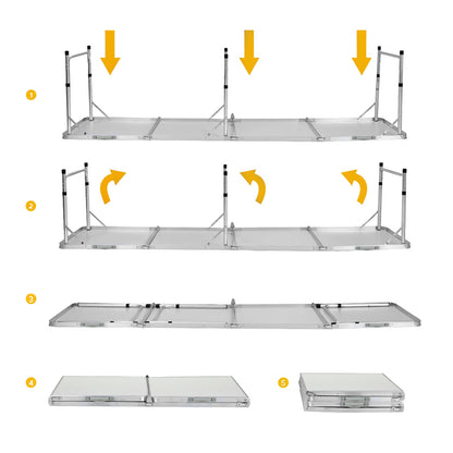 Weisshorn 7-Piece Camping Table & Chair Set – Folding Aluminium