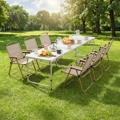 Weisshorn 7-Piece Camping Table & Chair Set – Folding Aluminium, Portable Picnic
