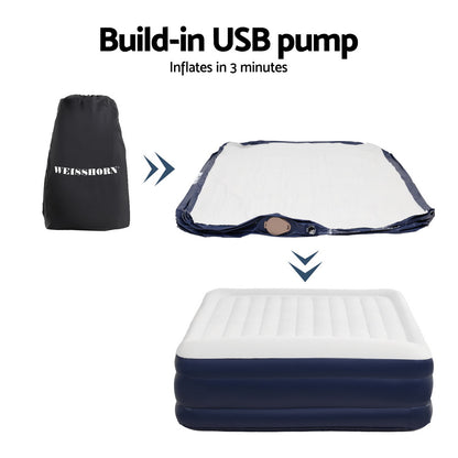 Weisshorn Double Air Mattress 46cm – Self-Inflating Camping Bed
