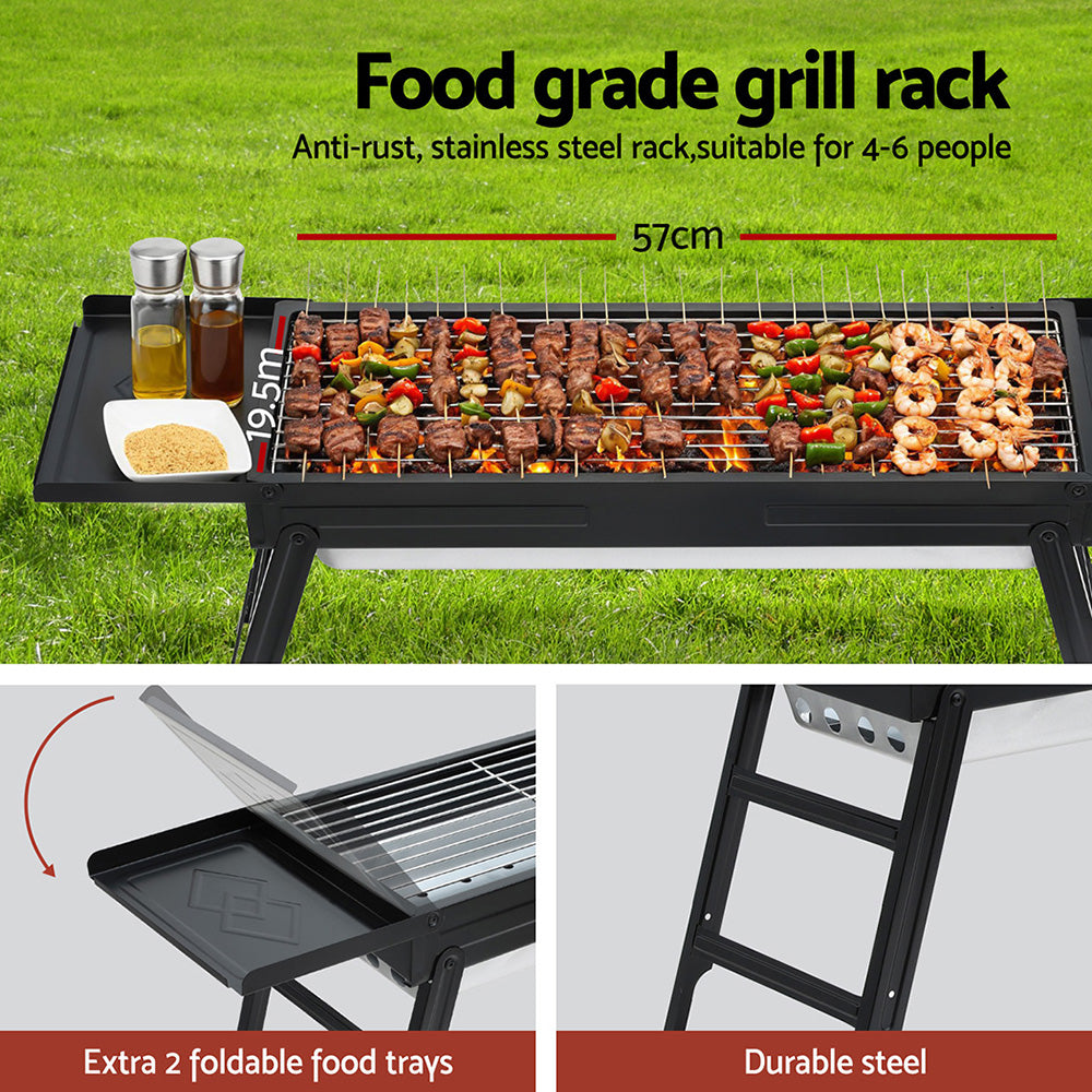 Grillz Charcoal BBQ Smoker – Portable Foldable Camping Grill