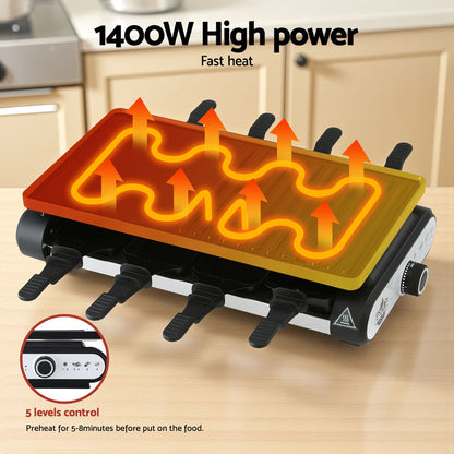 Grillz 1400W Electric BBQ Grill – 7 Cooking Pans