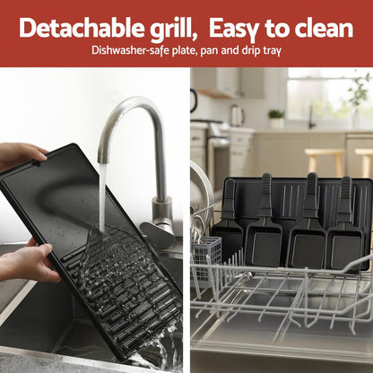 Grillz 1400W Electric BBQ Grill – 7 Cooking Pans