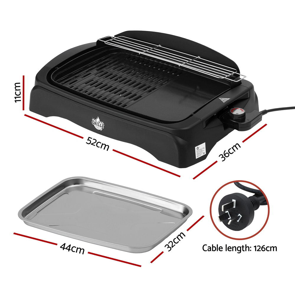 Grillz 1950W Electric BBQ Grill – Non-Stick, Indoor & Outdoor