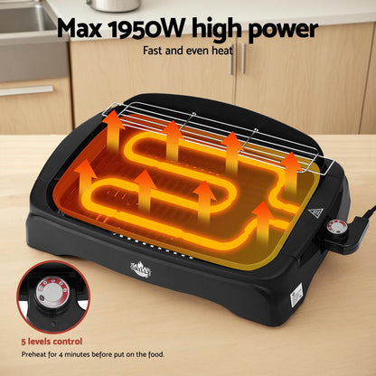 Grillz 1950W Electric BBQ Grill – Non-Stick, Indoor & Outdoor