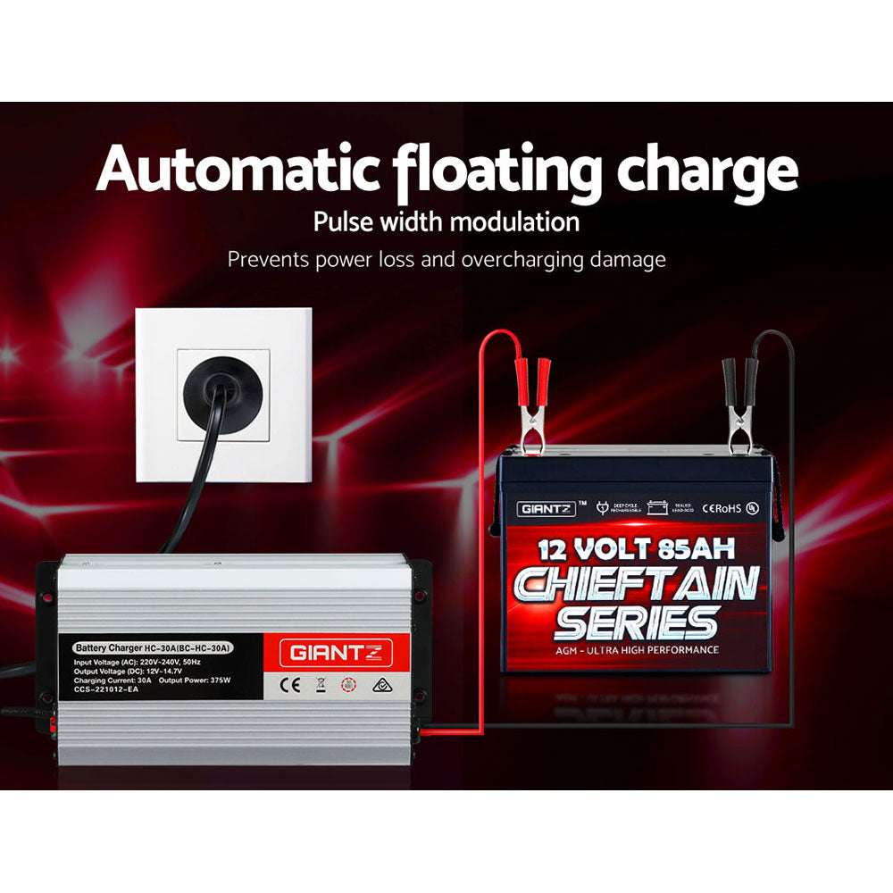 Giantz 12V 30A Smart Battery Charger