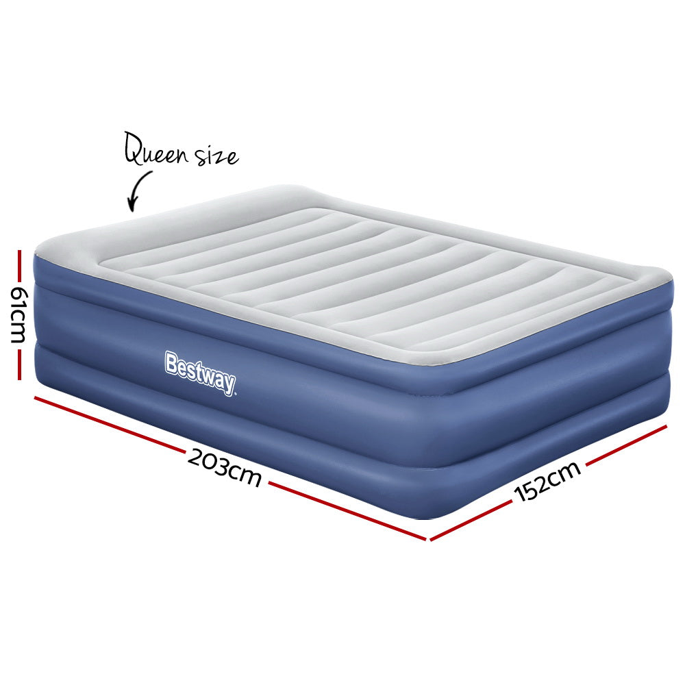 Bestway Queen Air Mattress 61cm – Elevated Inflatable Bed for Camping