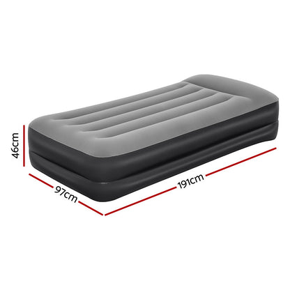 Bestway Single Air Mattress 46cm – Inflatable Camping Bed Black