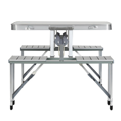 Weisshorn Folding Camping Table with 2 Bench Seats – MDF Top