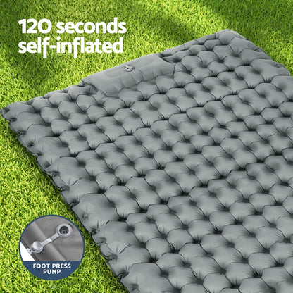 Weisshorn Double Self-Inflating Camping Mat – Pillow Bag Green