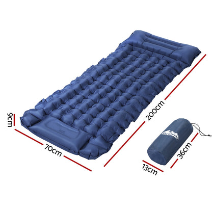 Weisshorn Single Self-Inflating Camping Mat – Pillow Bag Blue Solo