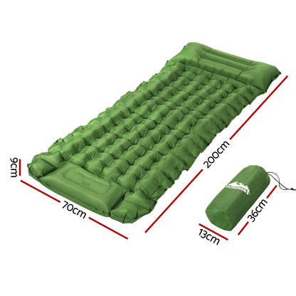 Weisshorn Single Self-Inflating Camping Mat – Pillow Green Compact