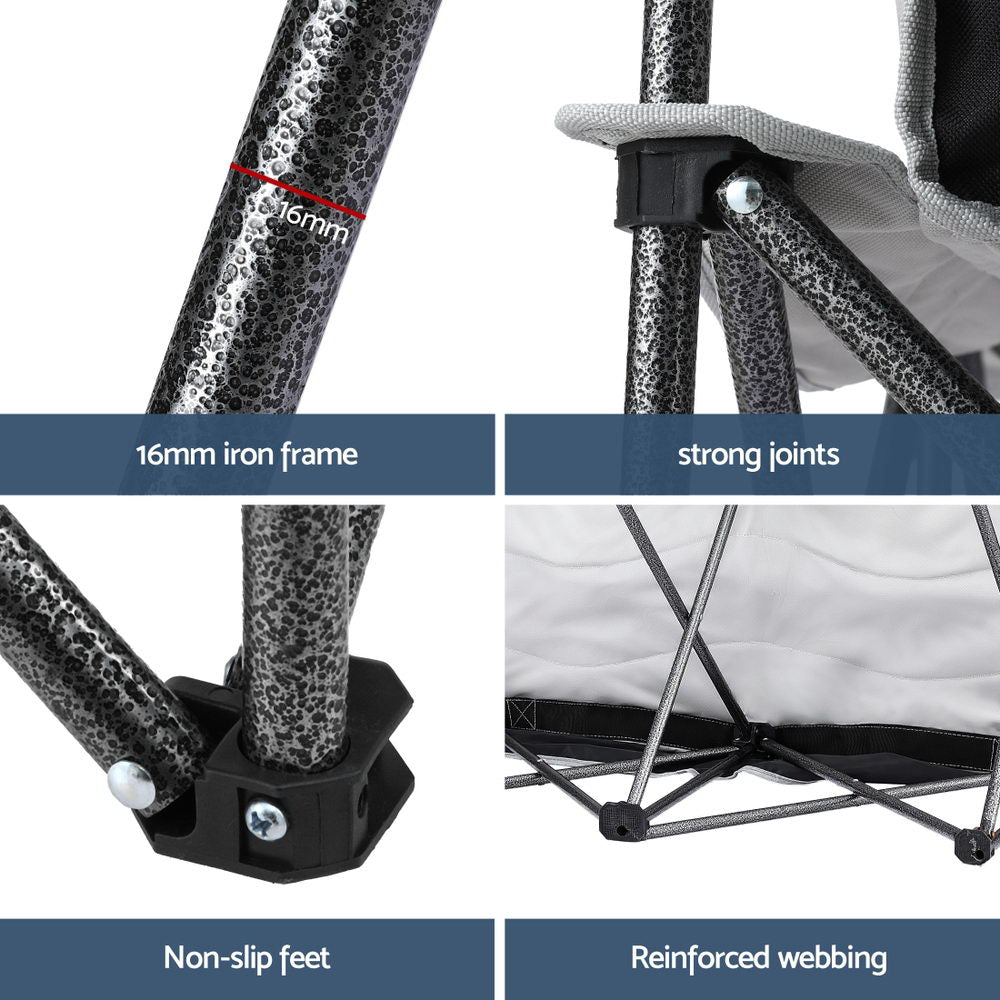 Weisshorn Double Moon Chair – Foldable Loveseat, 240KG Capacity