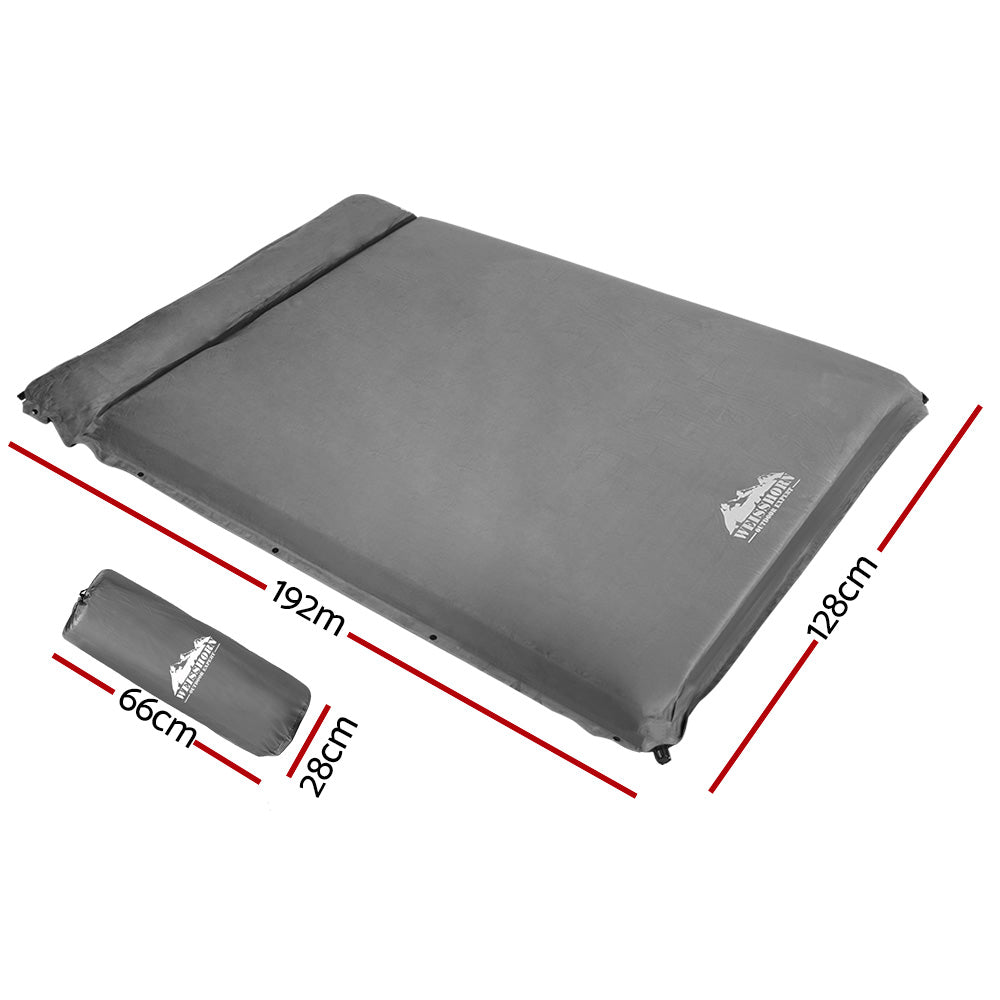 Weisshorn 10cm Self-Inflating Mattress – Double Camping Sleeping Mat Grey