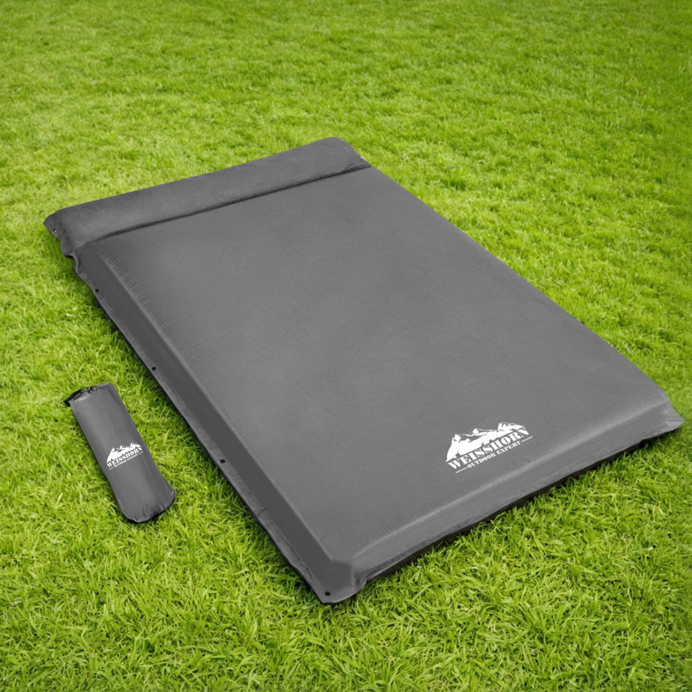 Weisshorn 10cm Self-Inflating Mattress – Double Camping Sleeping Mat Grey