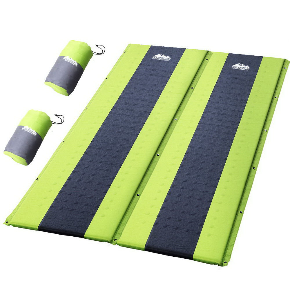 Weisshorn Double Self-Inflating Sleeping Mat – 2.5cm Foam Green