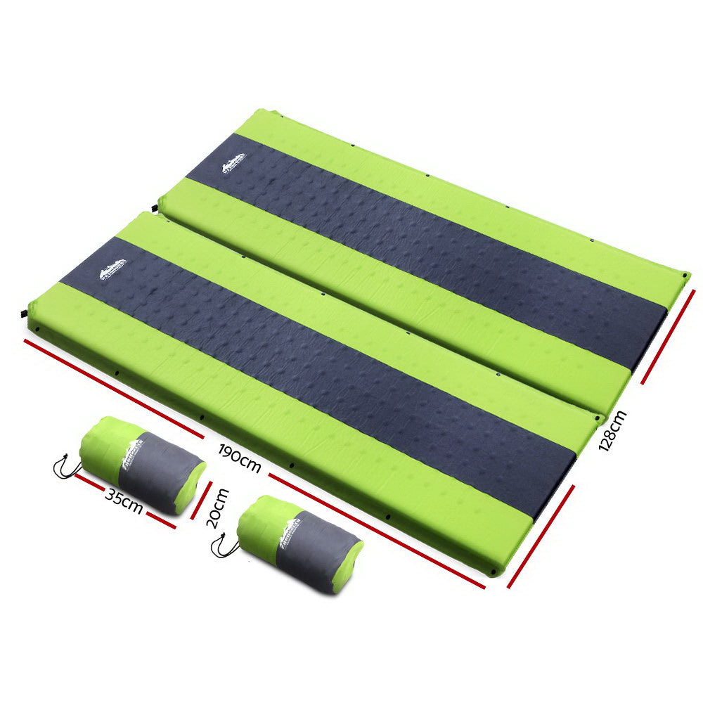 Weisshorn Double Self-Inflating Sleeping Mat – 2.5cm Foam Green