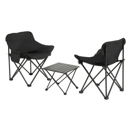 Weisshorn 3-Piece Camping Set – 2 Moon Chairs & 40cm Aluminium Table