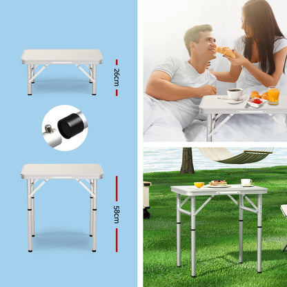 Weisshorn 3-Piece Camping Set – 2 Moon Chairs & 60cm MDF Table