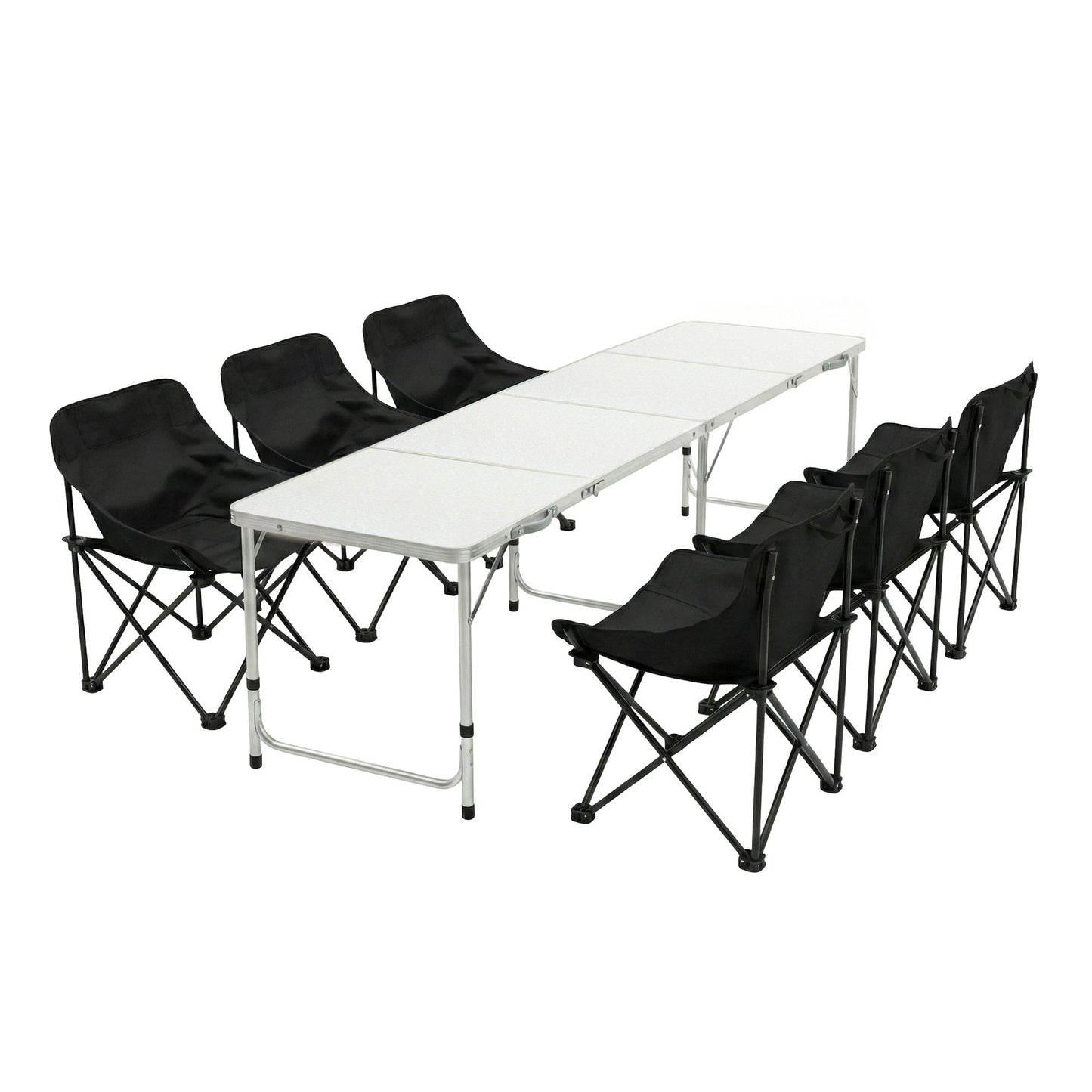 Weisshorn 7-Piece Camping Set – Table & 6 Moon Chairs