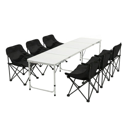 Weisshorn 7-Piece Camping Set – Table & 6 Moon Chairs