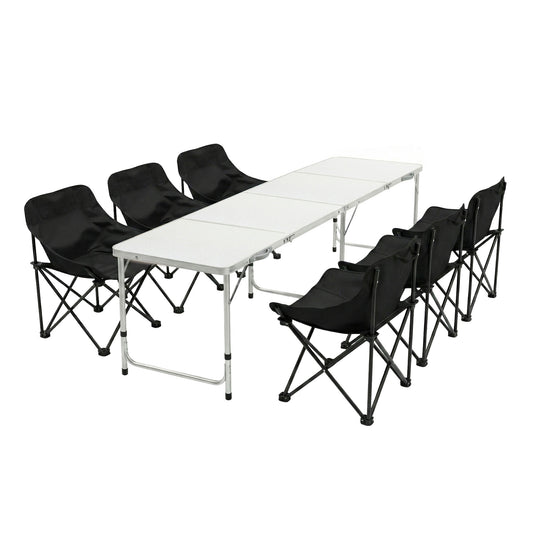 Weisshorn 7-Piece Camping Set – Table & 6 Moon Chairs