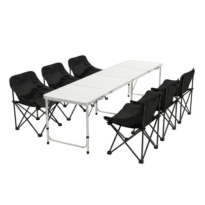 Weisshorn 7-Piece Camping Set Table & 6 Moon Chairs
