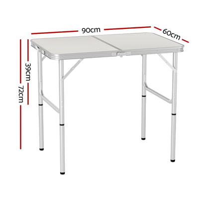 Weisshorn 90cm Adjustable Folding Camp Table – Portable Outdoor Picnic Desk