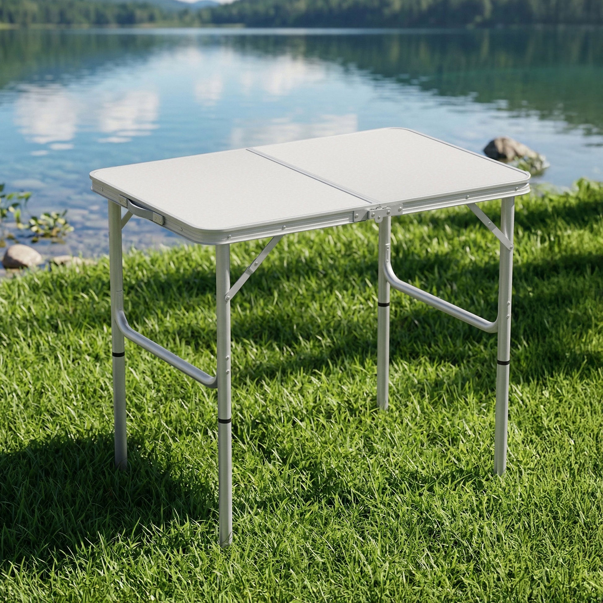 Weisshorn 90cm Adjustable Folding Camp Table – Portable Outdoor Picnic Desk