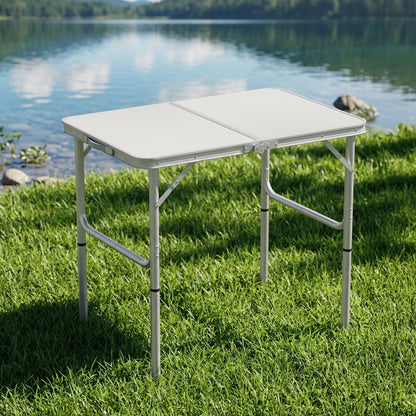 Weisshorn 90cm Adjustable Folding Camp Table – Portable Outdoor Picnic Desk