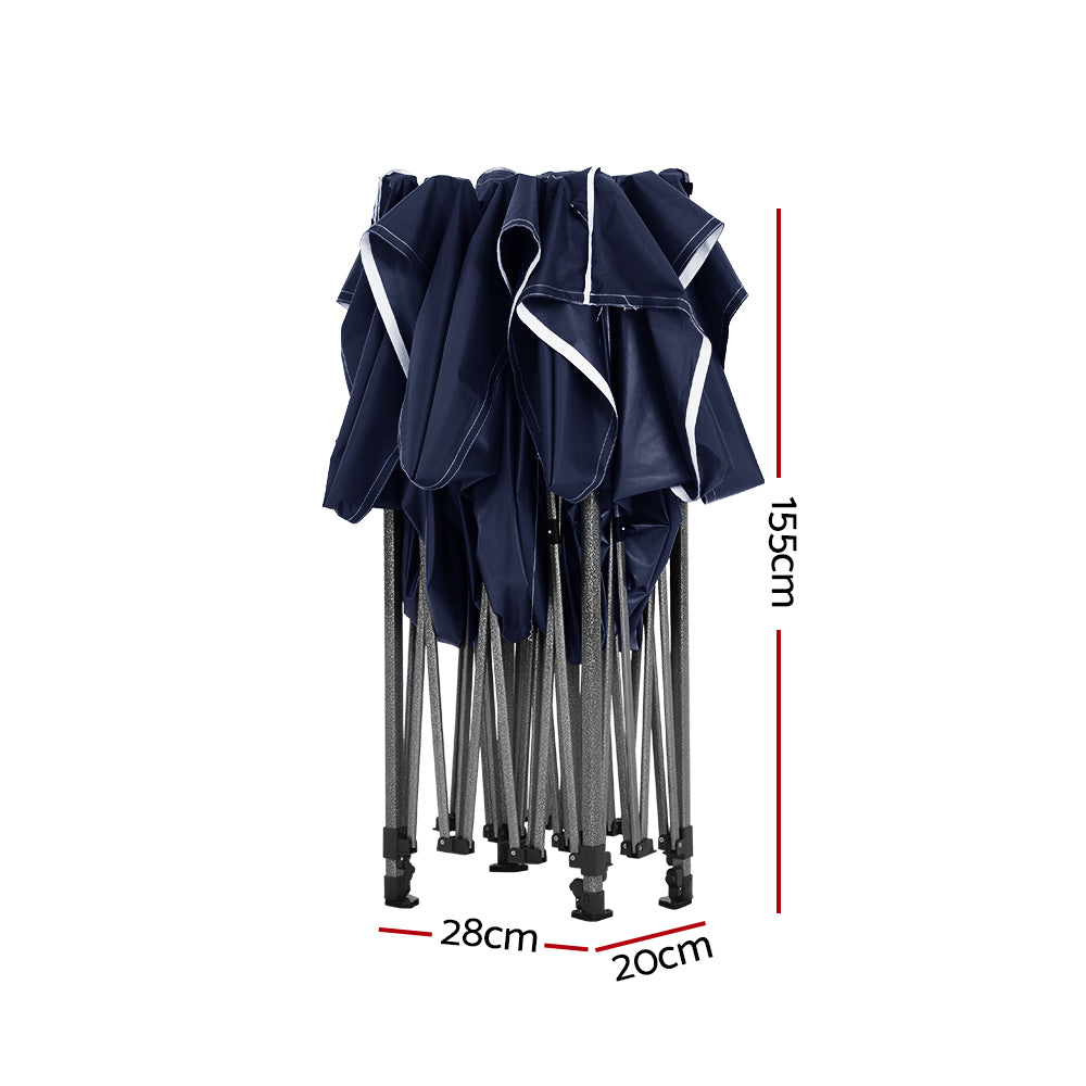 Instahut 3x4.5m Pop Up Gazebo Marquee – 500D Oxford Navy