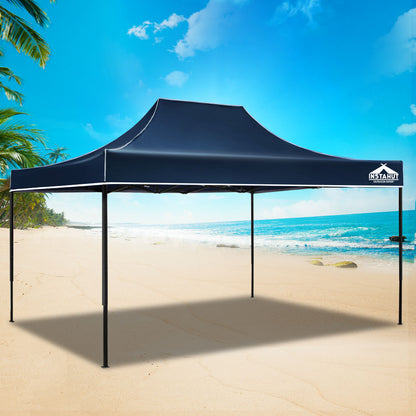 Instahut 3x4.5m Pop Up Gazebo Marquee – 500D Oxford Navy