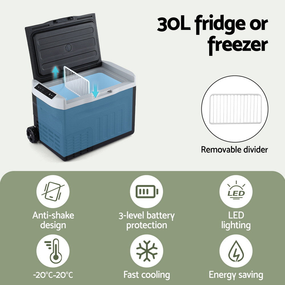 Portable Fridge Freezer 30L – 12V/24V/240V Camping Bar Fridge