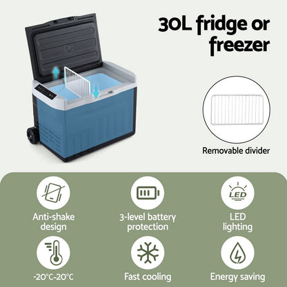 Portable Fridge Freezer 30L – 12V/24V/240V Camping Bar Fridge