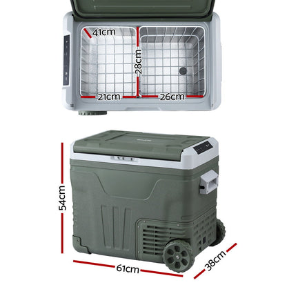Portable Fridge Freezer 50L – 12V/24V/240V with Wheels Camping Bar Fridge