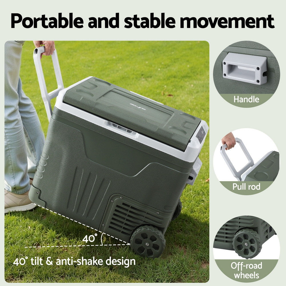 Portable Fridge Freezer 50L – 12V/24V/240V with Wheels Camping Bar Fridge