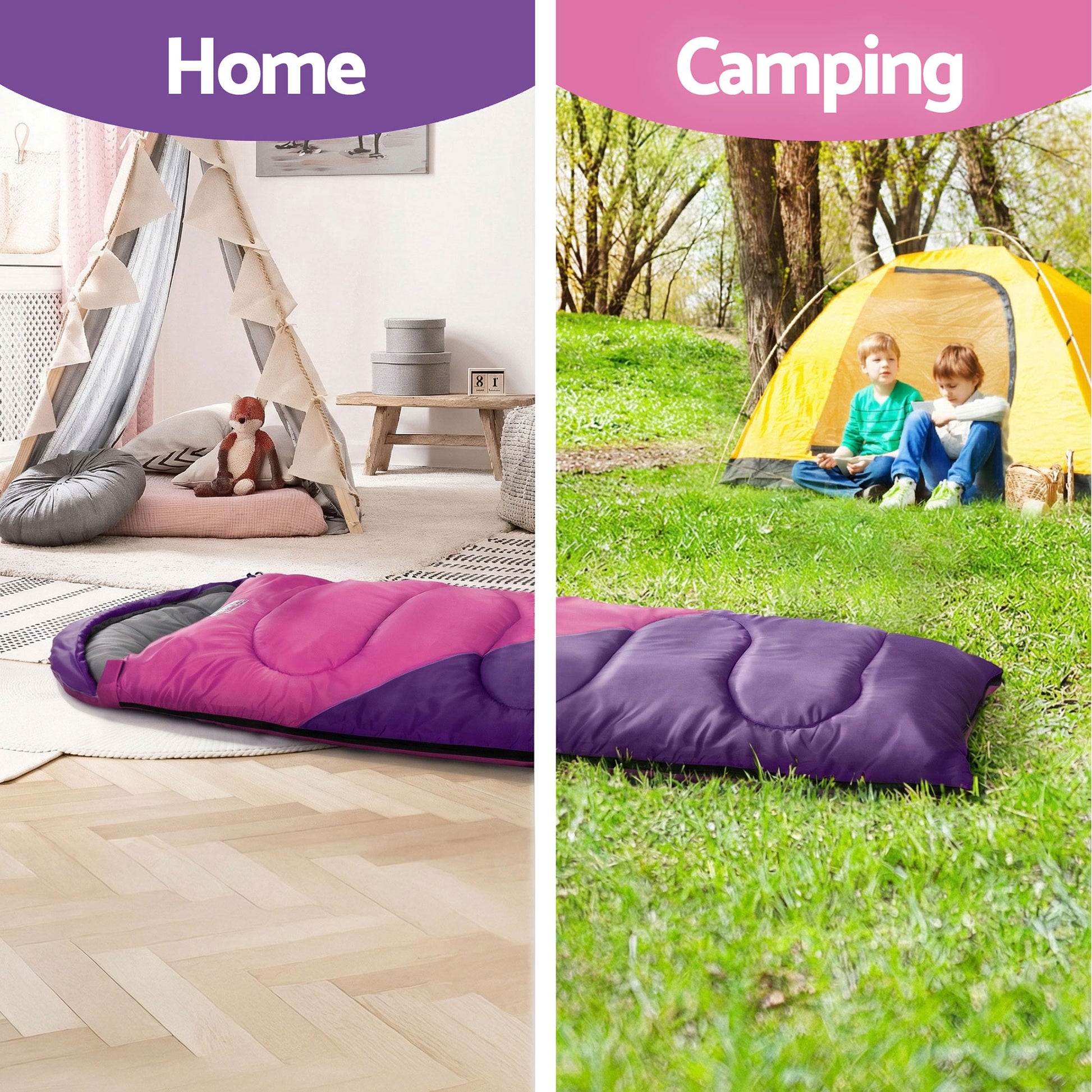 Weisshorn Kids Sleeping Bag Set of 2 – 172cm Thermal Camping
