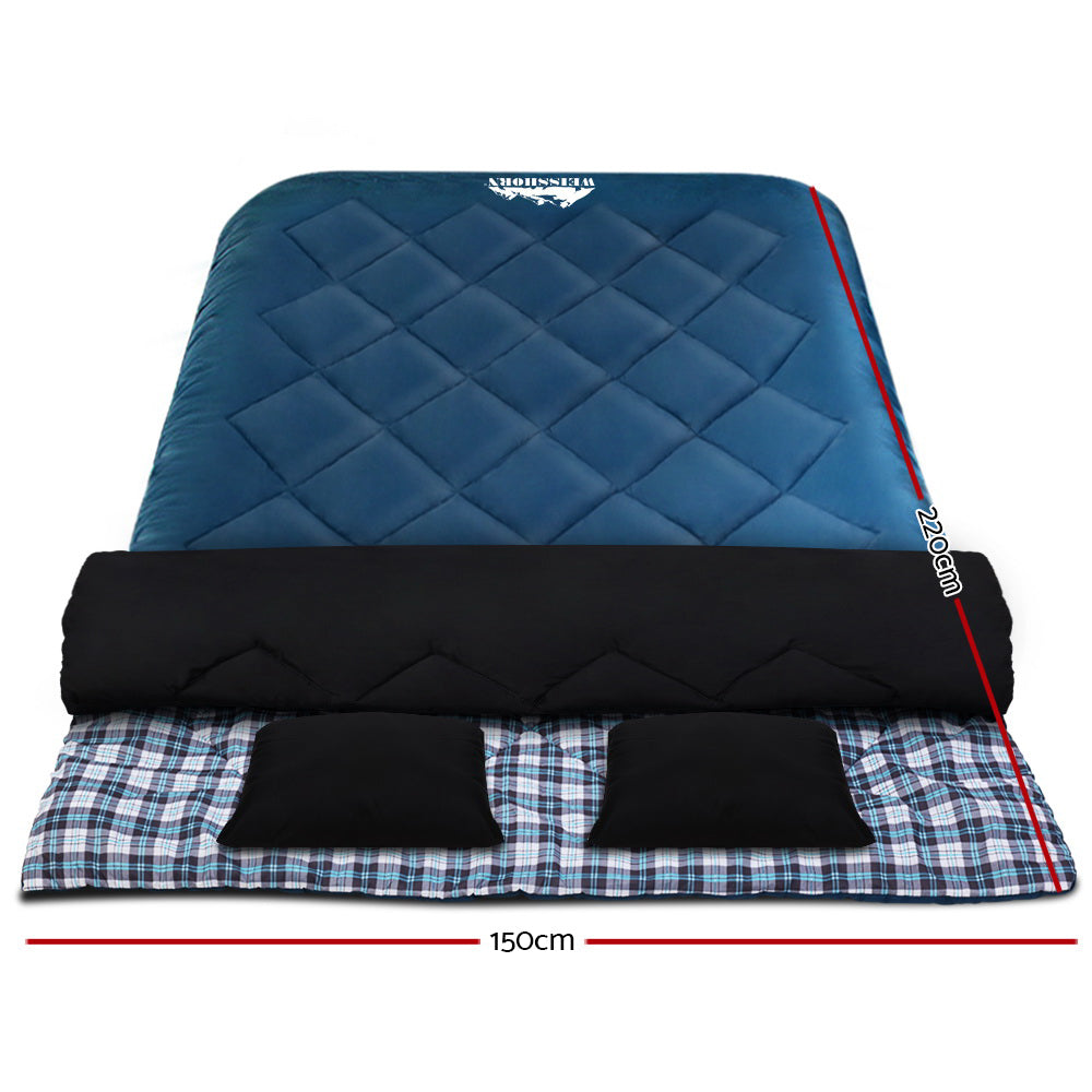 Weisshorn Double Sleeping Bag 3-in-1 -10°C – Blue