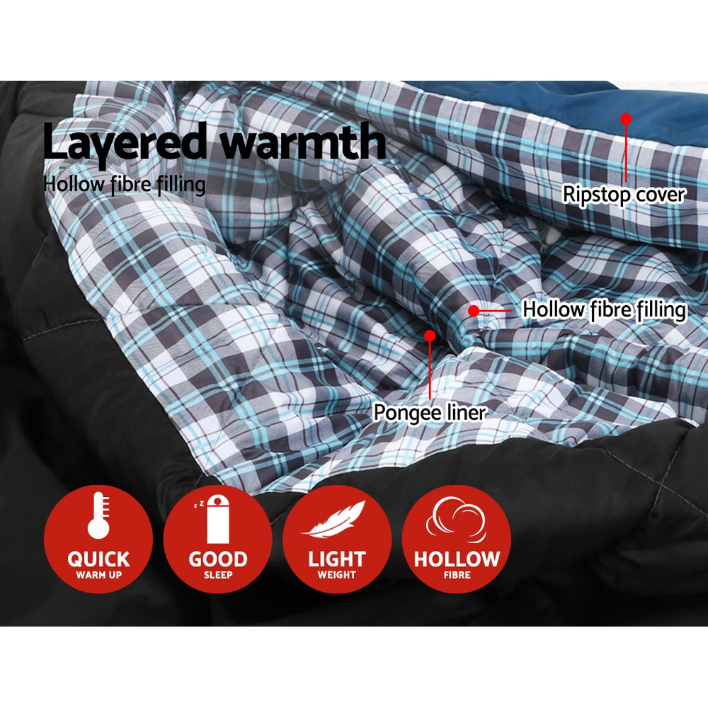Weisshorn Double Sleeping Bag 3-in-1 -10°C – Blue